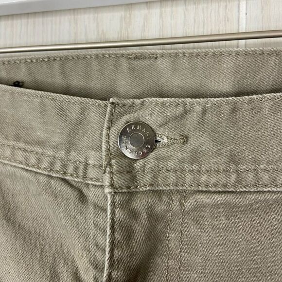 Armani Exchange Men's Army Green Five-Pocket Design Straight Jeans Size 38 - Picture 3 of 9